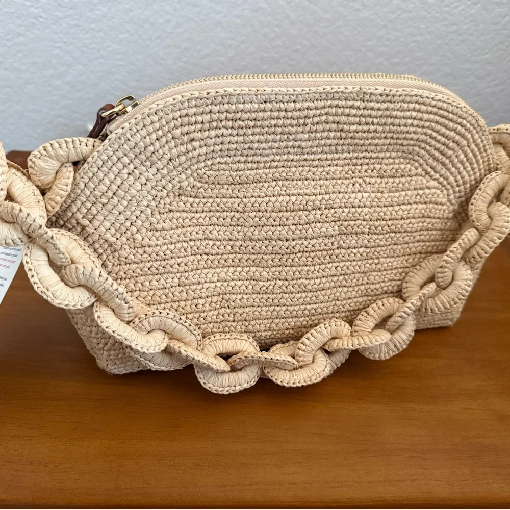 NWT Sezane Cream Woven Shoulder Bag - Picture 4 of 7